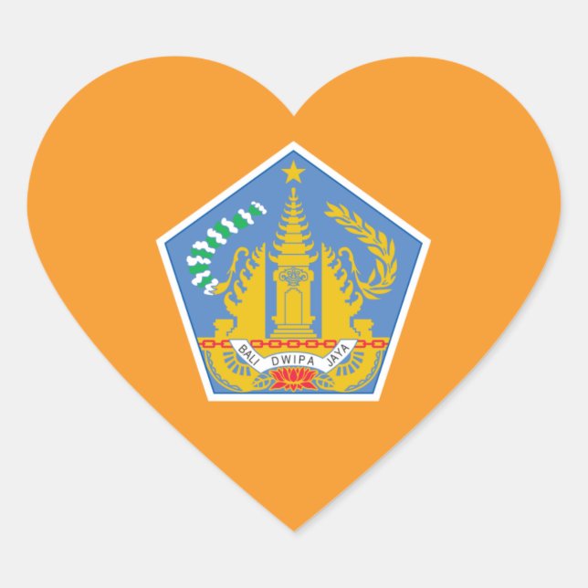 Bali Heart Flag, Indonesia Sticker (Front)