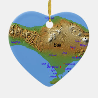 Bali Holliday Map Ceramic Ornament