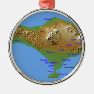 Bali Holliday Map Metal Ornament