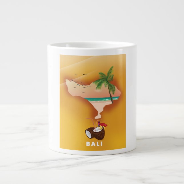 Bali illustrated map large coffee mug (Front)