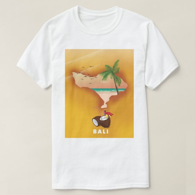Bali illustrated map T-Shirt (Design Front)