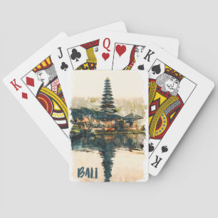 Bali Indonesia Asia Ulun Danu Beratan Travel Playing Cards