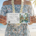 Bali Indonesia Boarding Pass Destination Save The Date<br><div class="desc">Announce your celebration in a memorable way with this travel-inspired save the date designed for a bali indonesia destination wedding. Styled like a boarding pass, this unique design instantly sets the tone for a celebration abroad while giving guests an exciting preview of the journey ahead. The beautiful watercolor artwork featuring...</div>