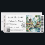 Bali Indonesia Boarding Pass Destination Save The Date<br><div class="desc">Announce your celebration in a memorable way with this travel-inspired save the date designed for a bali indonesia destination wedding. Styled like a boarding pass, this unique design instantly sets the tone for a celebration abroad while giving guests an exciting preview of the journey ahead. The beautiful watercolor artwork featuring...</div>