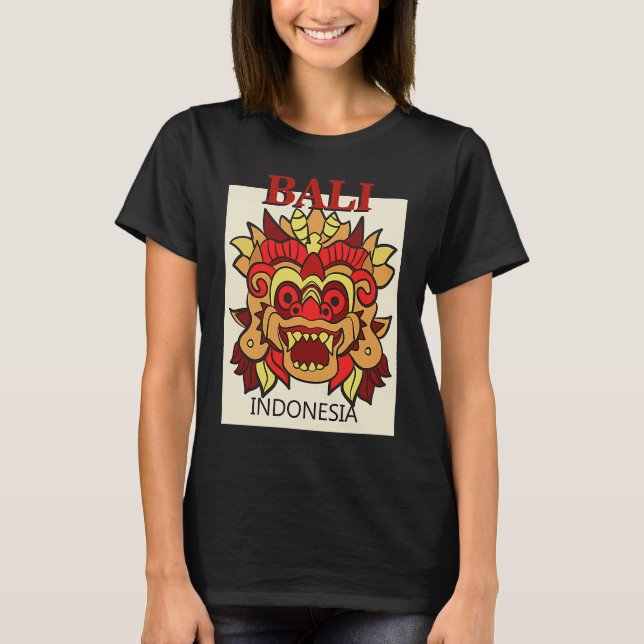 Bali Indonesia Dragon Mask Island Travel Holiday A T-Shirt (Front)