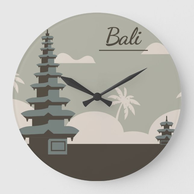 Bali Indonesia Large Clock (Front)