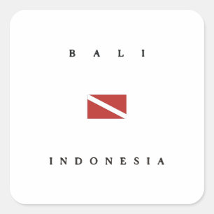 Bali Indonesia Scuba Dive Flag Square Sticker