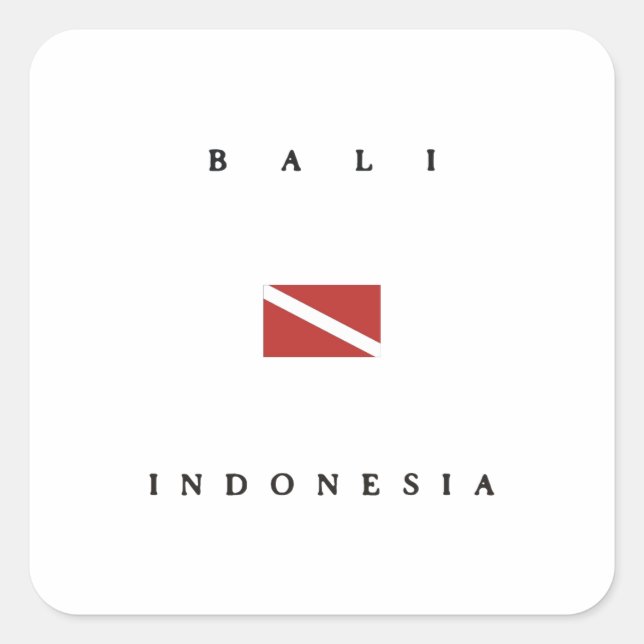 Bali Indonesia Scuba Dive Flag Square Sticker (Front)