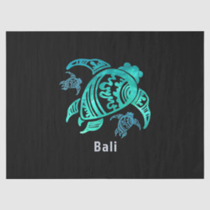 Bali Indonesia Sea Blue Tribal Turtle Tissue Paper