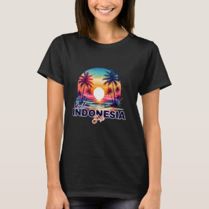Bali Indonesia Sunset Beach Palm Tree Trip Souveni T-Shirt