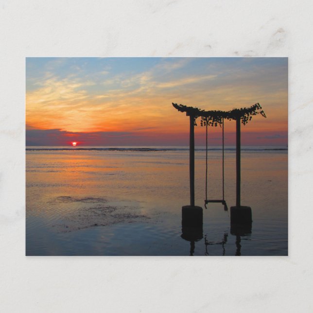Bali Indonesia Sunset Postcard (Front)