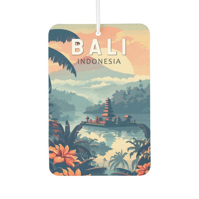 Bali Indonesia Travel Art Vintage Car Air Freshener (Front)