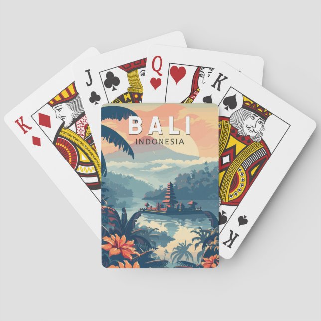 Bali Indonesia Travel Art Vintage Playing Cards (Back)
