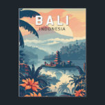 Bali Indonesia Travel Art Vintage Postcard<br><div class="desc">Bali retro vector travel design. Bali is an island in Southeast Asia that's known for its beaches,  temples,  and culture. It's also home to marine life,  safari parks,  and art.</div>