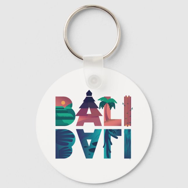 Bali Indonesia Travel Key Ring (Front)