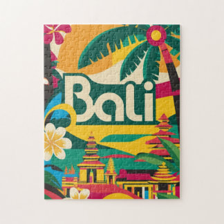 Bali Indonesia Travel Poster Jigsaw Puzzle