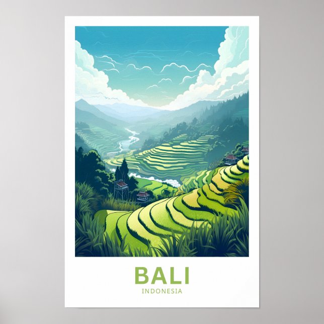 Bali Indonesia Travel Print (Front)
