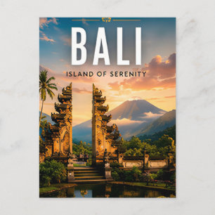 🌺 Bali Indonesia Tropical Temple Postcard