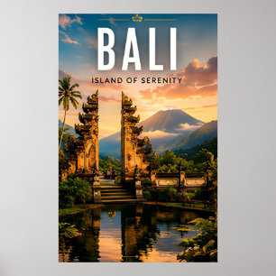 🌺 Bali Indonesia Tropical Temple Poster