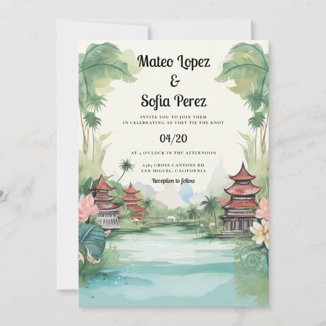 Bali Indonesia View Destination Wedding Invitation (Front)