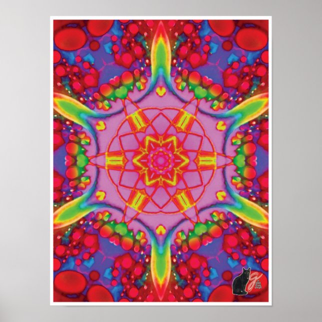 Bali Kinetic Collage Kaleidoscope Poster (Front)