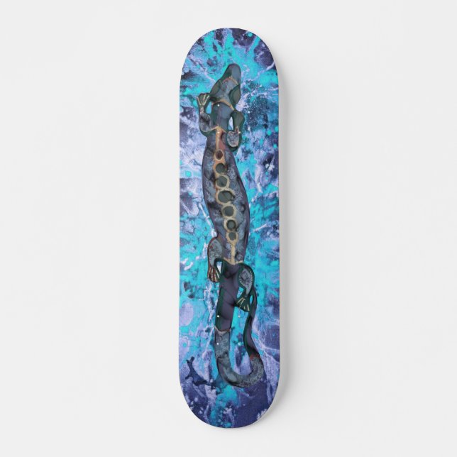 BALI lizard blue | blue splatter Skateboard (Front)