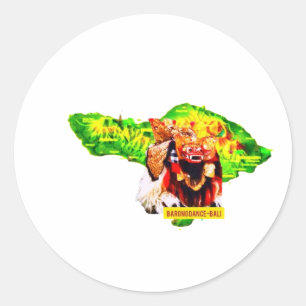 Bali Map Barong Mask Cultural Heritage Sticker