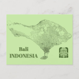 Bali Map Postcard