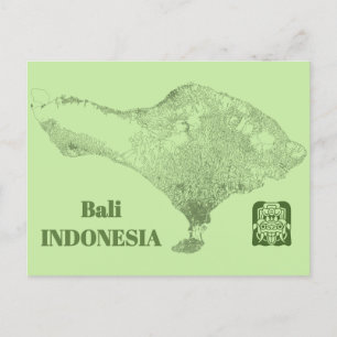 Bali Map Postcard