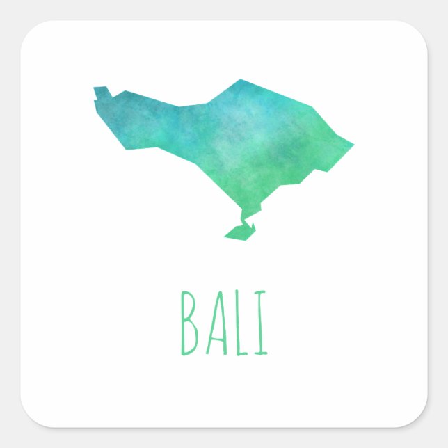 Bali Map Square Sticker (Front)
