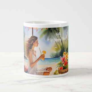 Bali, My Happy Place Large Coffee Mug