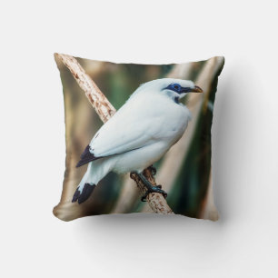 Bali Myna Bird Throw Pillow