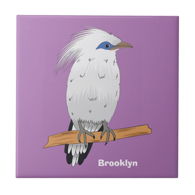 Bali Myna tropical exotic bird Ceramic Tile (Front)