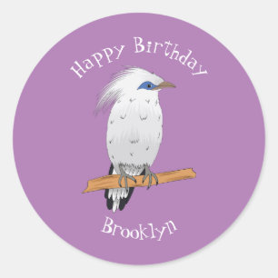 Bali Myna tropical exotic bird Classic Round Sticker