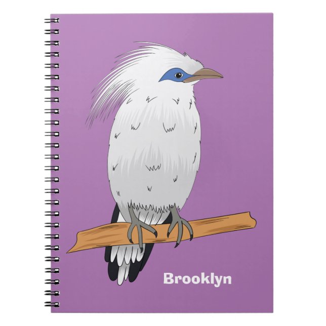 Bali Myna tropical exotic bird Notebook (Front)