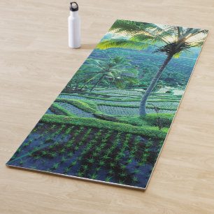 Bali Overview Of Rice Terraces Yoga Mat