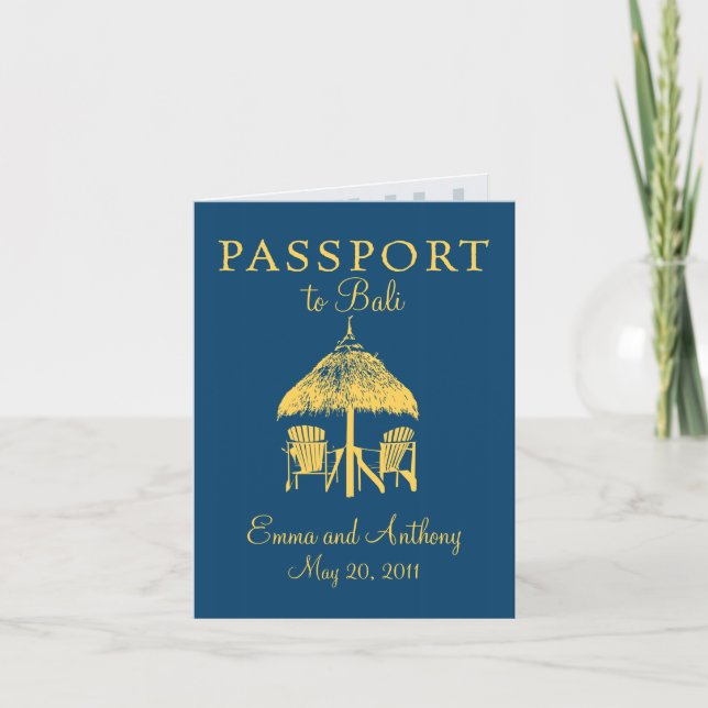 Bali Passport Wedding Invitation (Front)