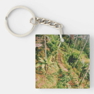 Bali rainforest Stairway  Key Ring