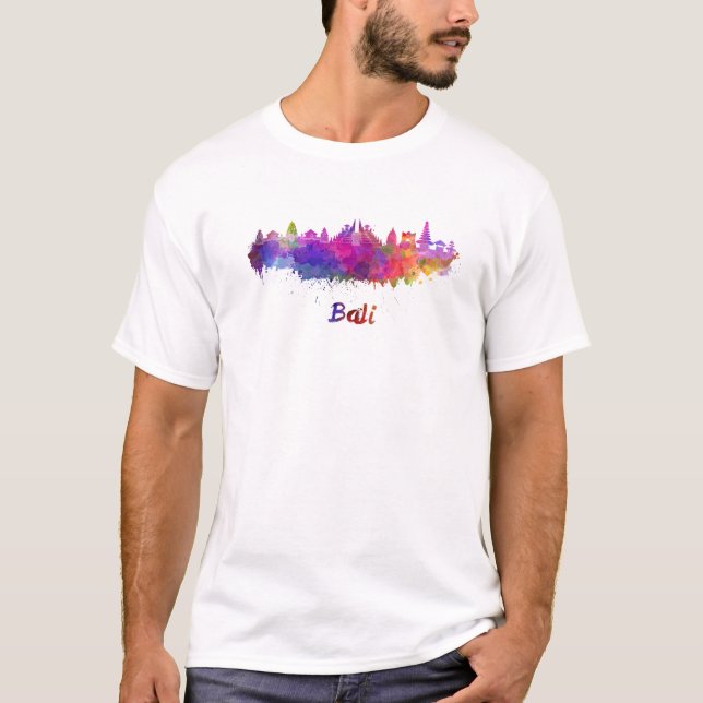 Bali skyline in watercolor T-Shirt (Front)