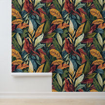 Bali style exotic plant leaves luxury deep colour