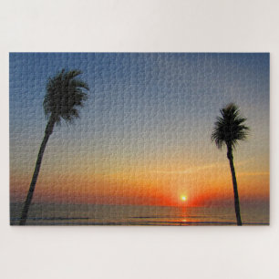 bali sunset palms jigsaw puzzle