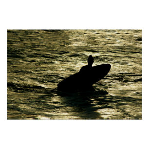 Bali Surf Golden Hour Beach Poster