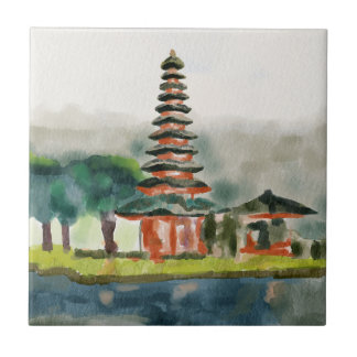 Bali Template Loose watercolor painting Ceramic Tile