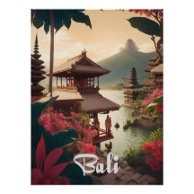 Bali Temple Travel Poster