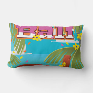 Bali travel poster lumbar cushion