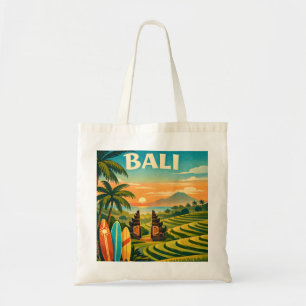 Bali Tropical Retro Travel Tote Bag