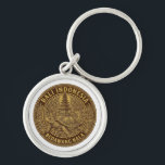 Bali Turtle Pagoda Coin Motif Key Ring<br><div class="desc">Embrace the mystical beauty of Indonesia with this stunning Keychain featuring a detailed Bali Turtle Pagoda Coin Motif illustration. Inspired by traditional Balinese mythology and sacred architecture, this design captures the spiritual essence of the 'Island of the Gods' in a timeless vintage aesthetic. Whether for personal use or as a...</div>