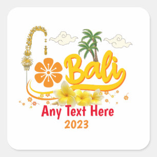 Bali Vacation Tropical Island Beach Matching Square Sticker