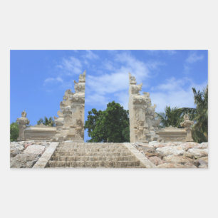 Balinese art rectangular sticker