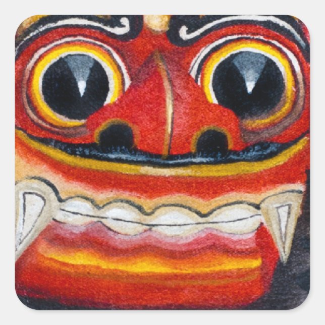 Balinese Barong Square Sticker (Front)